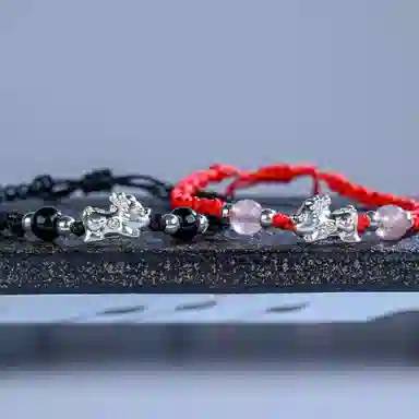 灵晔 招财貔貅 小众设计新中式招财纳福吞金兽转运浪漫#好运 织物 手绳 男女同款情侣款