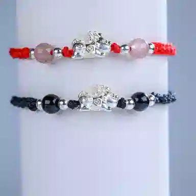 灵晔 招财貔貅 小众设计新中式招财纳福吞金兽转运浪漫#好运 织物 手绳 男女同款情侣款