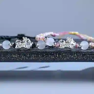 灵晔 招财貔貅 小众设计新中式招财纳福吞金兽转运浪漫#好运 织物 手绳 男女同款情侣款