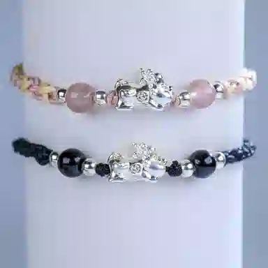 灵晔 招财貔貅 小众设计新中式招财纳福吞金兽转运浪漫#好运 织物 手绳 男女同款情侣款