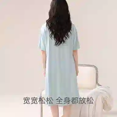 欧迪芬 薄款舒适亲肤休闲短袖睡裙 女款