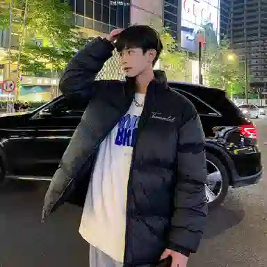 啄木鸟 纯色保暖连帽宽松面包棉服 男女同款