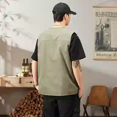 啄木鸟 户外工装机能风多口袋拉链休闲宽松速干无袖马甲 男女同款