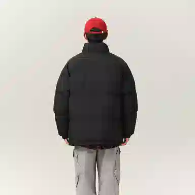 啄木鸟 纯色简约潮流宽松百搭立领加厚棉服 男女同款 深灰