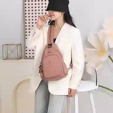 捷朗仕 多用旅行时尚百搭旅行通勤小背包潮流 尼龙布 双肩胸包 中号 女款 多色