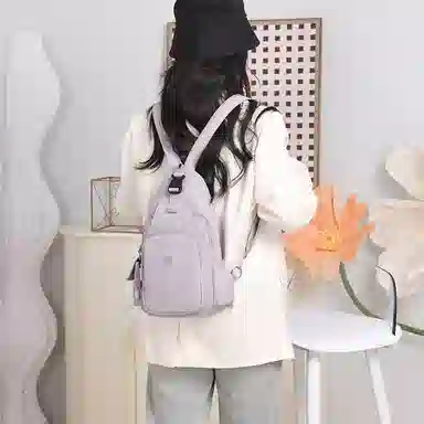 捷朗仕 多用旅行时尚百搭旅行通勤小背包潮流 尼龙布 双肩胸包 中号 女款 多色