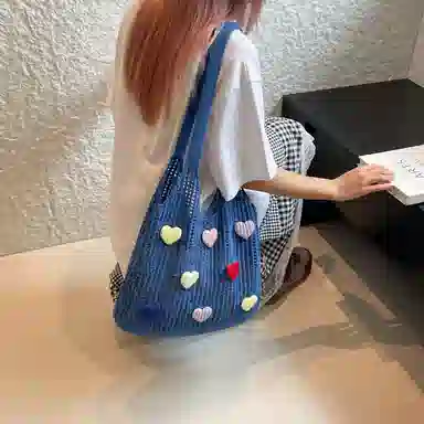 捷朗仕 大容量针织镂空百搭通勤休闲 织物 腋下包单肩包 常规 女款 白色/卡其色/浅蓝色/深蓝色