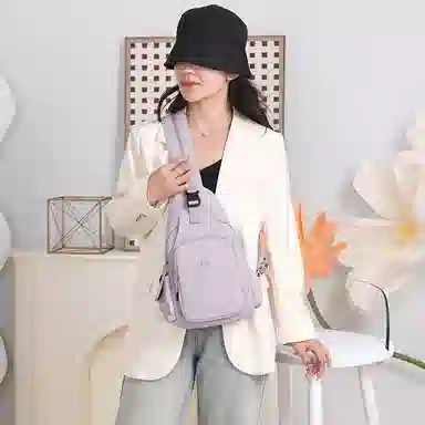 捷朗仕 多用旅行时尚百搭旅行通勤小背包潮流 尼龙布 双肩胸包 中号 女款 多色