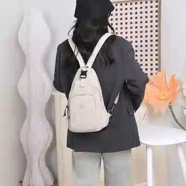 捷朗仕 多用旅行时尚百搭旅行通勤小背包潮流 尼龙布 双肩胸包 中号 女款 多色