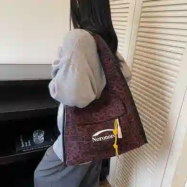 捷朗仕 秋冬季流行豹纹通勤百搭休闲托特包 麂皮 单肩包 女款 棕色/酒红色/绿色/黄棕色