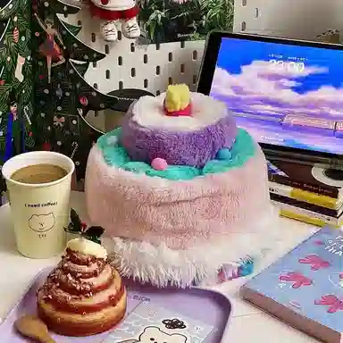 艾情草之恋 可爱翻转蛋糕帽 陪伴治愈 玩偶周边