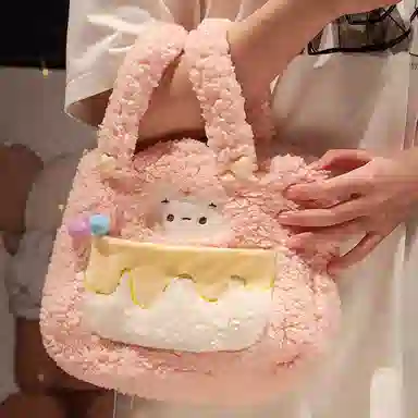 万童乐 可爱时尚百搭高级感 毛绒 手提包 女款 多色