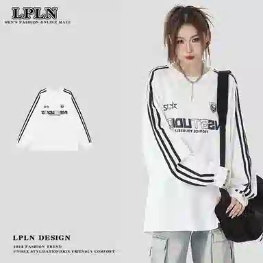 TONYBEAR Three Stripe Raglan Crewneck Sweatshirt