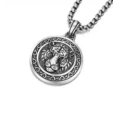 IDEAGEMER Tiger Head Necklace