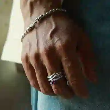 IDEAGEMER Snake Ring 925 Silver