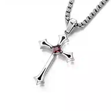 IDEAGEMER Cross Necklace 925 Silver