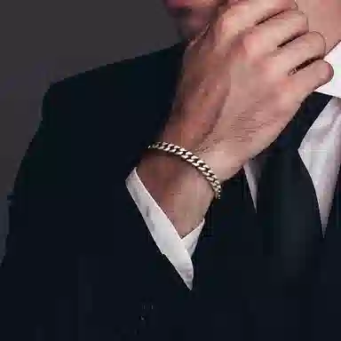 IDEAGEMER Cuban Bracelet 925 Silver