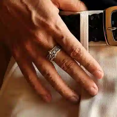 IDEAGEMER 925 Silver Ring Men