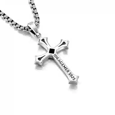 IDEAGEMER Cross Necklace 925 Silver