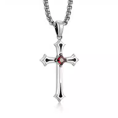 IDEAGEMER Cross Necklace 925 Silver