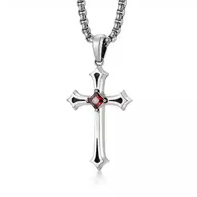 IDEAGEMER Cross Necklace 925 Silver