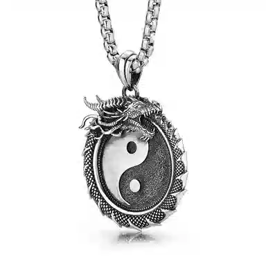 IDEAGEMER Yin Yang Dragon Necklace