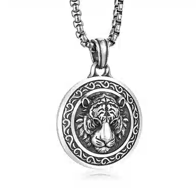 IDEAGEMER Tiger Head Necklace