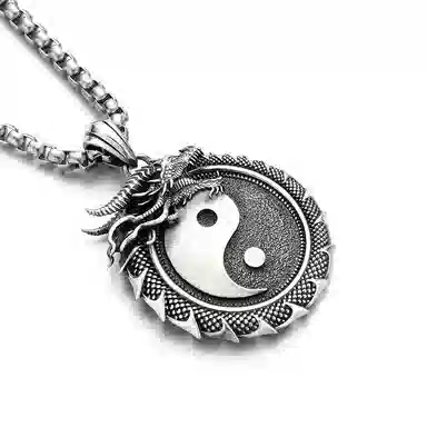IDEAGEMER Yin Yang Dragon Necklace