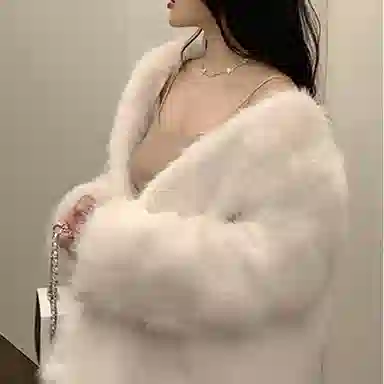 桴生 水貂绒狐狸毛秋冬时尚年轻款高腰宽松中长款加厚外套皮草 女款