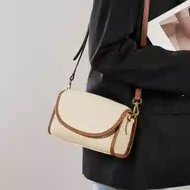 简约休闲手机包女式斜挎包 牛皮 单肩包 女款 大象灰/奶昔白