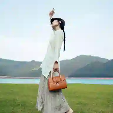 时尚百搭小众设计简约通勤 牛皮 手提包 女款 多色