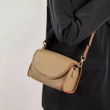 简约休闲手机包女式斜挎包 牛皮 单肩包 女款 大象灰/奶昔白