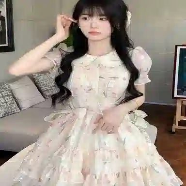 米囹连衣裙 可爱清新短袖 青少年