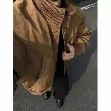 布客行 美式高街老钱风复古百搭飞行员教练立领短款宽松保暖防风防水潮流外套夹克 男女同款