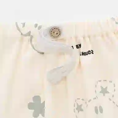 欧迪芬 带胸垫翻领可爱舒适简约长袖上衣休闲家居服长裤睡衣套装 女款 杏色