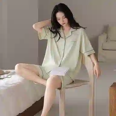 欧迪芬 女生空调房必备宅家穿搭亲肤柔软抗菌防螨敏感肌人群适配宽松版型不束缚睡衣套装 女款