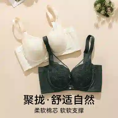 欧迪芬 亲肤透气小胸显大聚拢上托收副乳防下垂软支撑蕾丝时尚文胸 女款