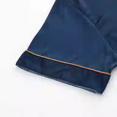 欧迪芬 透气柔软舒适亲肤休闲凉感短袖五分裤睡衣套装 男款 深蓝色