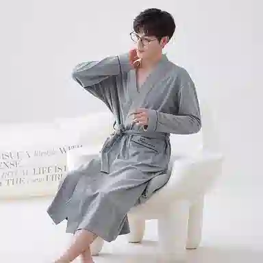 欧迪芬 亲肤透气舒适便利长袖睡袍 男款
