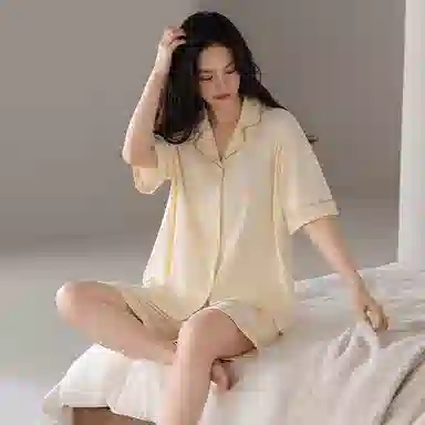 欧迪芬 女生空调房必备宅家穿搭亲肤柔软抗菌防螨敏感肌人群适配宽松版型不束缚睡衣套装 女款