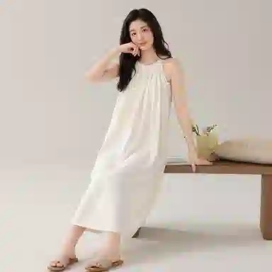欧迪芬 无袖清凉时尚简约青春活力可调节胸垫防凸点夏季睡裙 女款