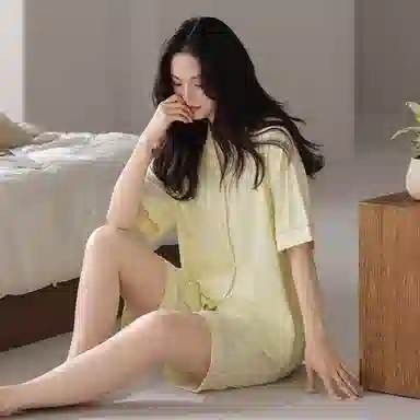 欧迪芬 女生空调房必备宅家穿搭亲肤柔软抗菌防螨敏感肌人群适配宽松版型不束缚睡衣套装 女款