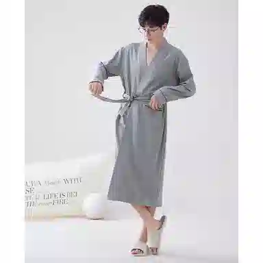 欧迪芬 亲肤透气舒适便利长袖睡袍 男款