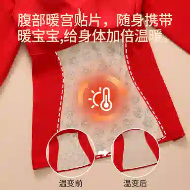 欧迪芬 本命年羊毛蚕丝加厚打底柔软蓄热升温御寒高弹保暖上装 女款