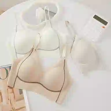 欧迪芬 裸感无痕冰丝轻薄透气亲肤柔软反支撑条纹小波点软上托聚拢防下垂收副乳夏季冰凉感文胸 女款