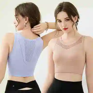 欧迪芬 透气速干轻薄贴身侧收美背自带胸垫运动背心 女款