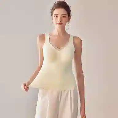 欧迪芬 保暖蓄热轻暖打底软糯恒温不起球磨毛高弹背心 女款