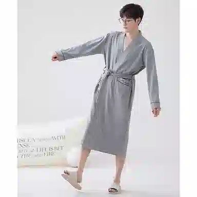 欧迪芬 亲肤透气舒适便利长袖睡袍 男款