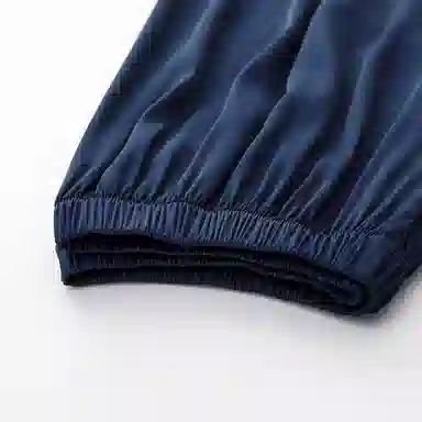 欧迪芬 透气柔软舒适亲肤休闲凉感短袖五分裤睡衣套装 男款 深蓝色