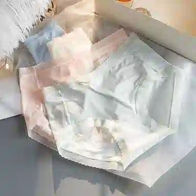 欧迪芬 冰丝轻薄透气不夹臀速干抗菌底裆不勒大腿裸感无痕面膜裤夏季清凉感三件装内裤 女款